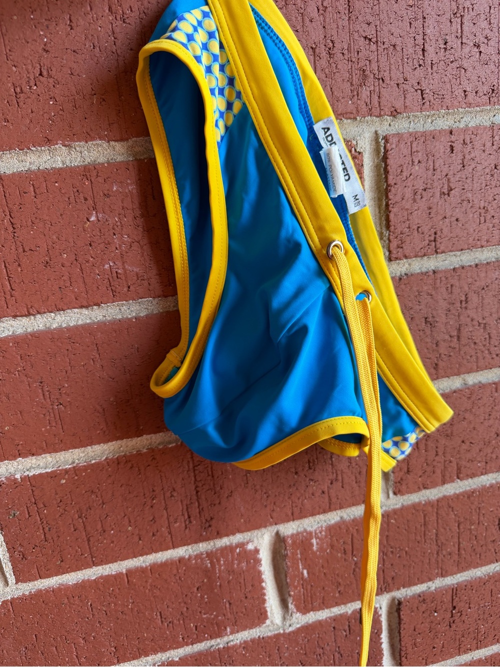 ADDICTED Bright Blue Swim Briefs with Yellow Trim Size Medium